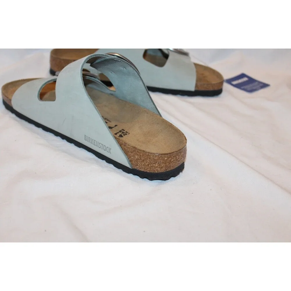 Birkenstock Arizona Big Buckle Leather Narrow Fit Sandals EU 41 Pure Sage